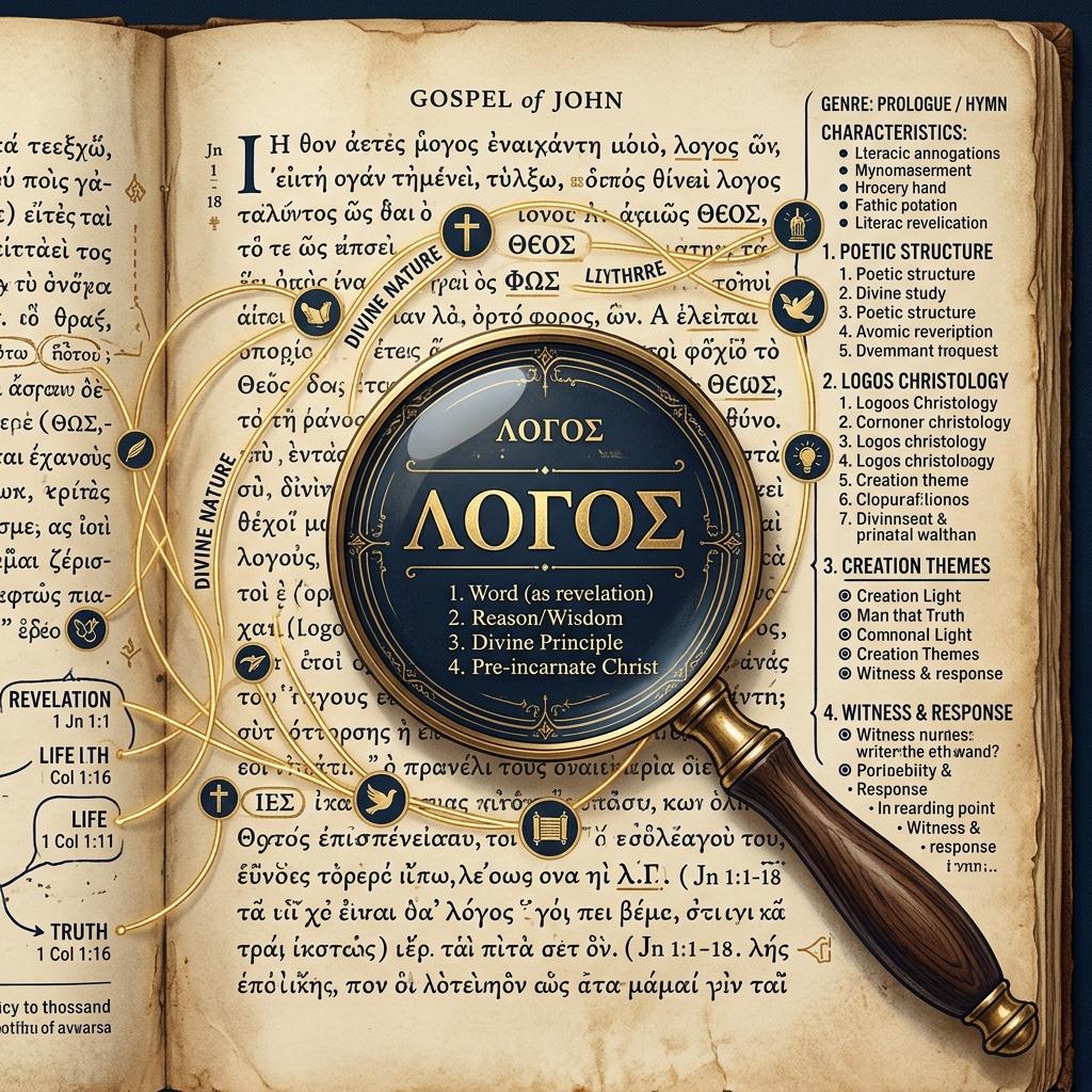 Sophisticated concept illustration depicting multiple overlapping analytical layers over a page of biblical text