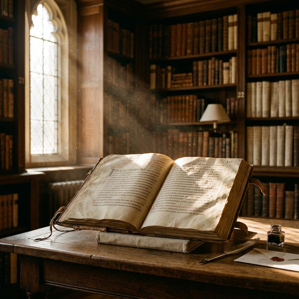 Ancient Bible in a library